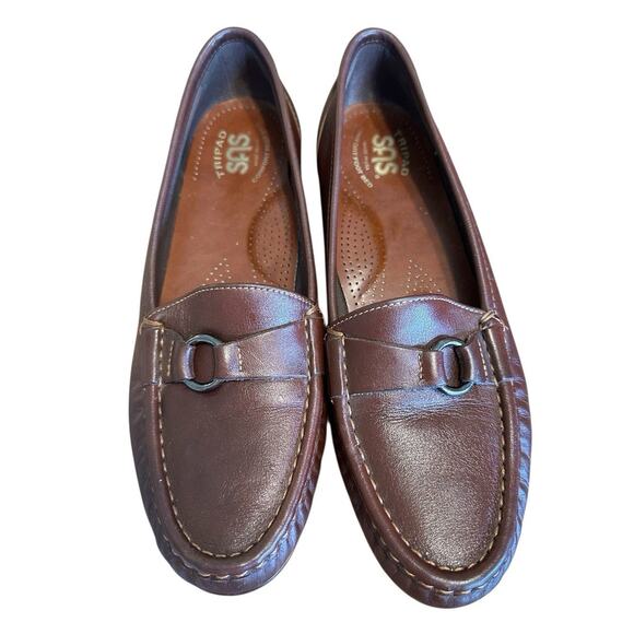 SAS Woman Shoes 8.5N Jewel Tripad Comfort Brown Ring Slip-On Pinch Loafer - Picture 1 of 7